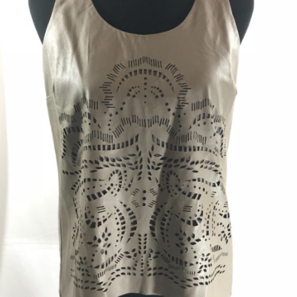 Sunday in Brooklyn Faux Leather Top Tank SMALL NWT